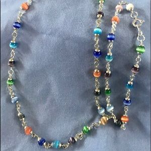 Beautiful Multicolor Stone Necklace and Bracelet